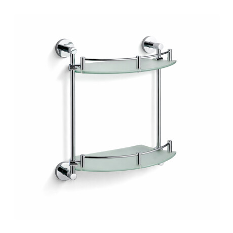 CLASSIC - Halfronde dubbele plank / chroom, mat glas #1