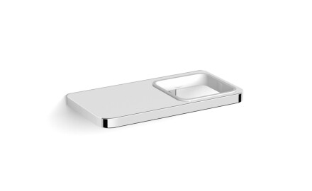 NEXT - Enkelvoudige houder met plank / * glas apart te bestellen / chroom