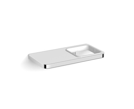 NEXT - Enkelvoudige houder met plank / * glas apart te bestellen / chroom