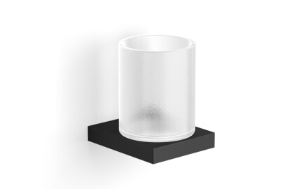 KOBE - Houder met beker / matzwart, matglas