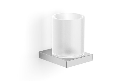 KOBE - Houder met beker / chroom, mat glas