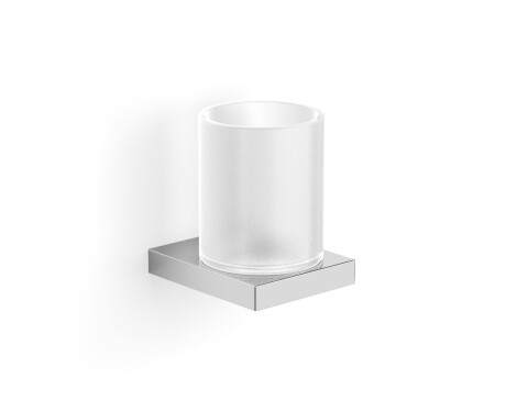 KOBE - Houder met beker / chroom, mat glas
