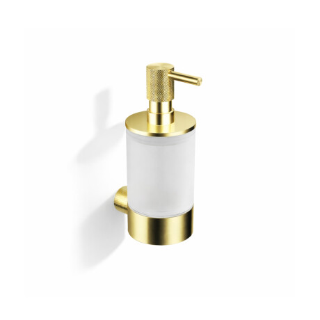 MEGAN - Dispenser voor vloeibare zeep / geborsteld champagnekleurig goud, mat glas #1