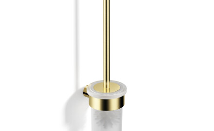 MEGAN - Hangende wc-borstel / geborsteld champagnekleurig goud