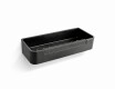 Mand 29x12x5,5 met trekkoord / matzwart / zwarte kunststof binnenbak