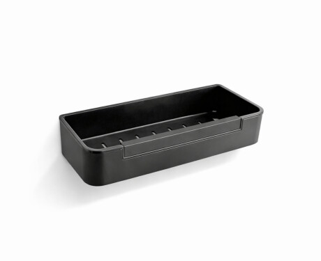 Mand 29x12x5,5 met trekkoord / matzwart / zwarte kunststof binnenbak
