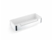 Mand 29x12x5,5 met trekkoord / gepolijst staal / witte kunststof binnenbak
