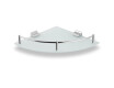 Hoekplank 23x23 / mat glas / chroom