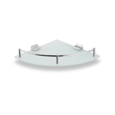 Hoekplank 23x23 / mat glas / chroom #1