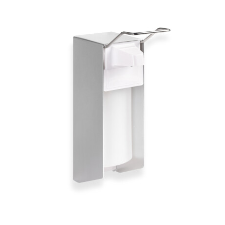 Dispenser voor desinfectievloeistof 0,5 l met elleboogknop / mat aluminium #1