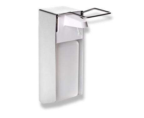 Dispenser voor desinfectievloeistof 1,0 l met elleboogknop / mat aluminium