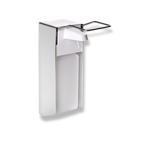 Dispenser voor desinfectievloeistof 1,0 l met elleboogknop / mat aluminium #1