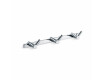 Rail - 3 dubbele handdoekhaken / chroom