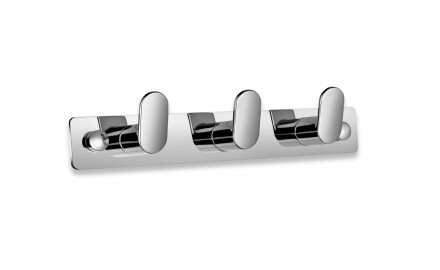 Lijst - 3 handdoekhaken (bonenvormig) / chroom