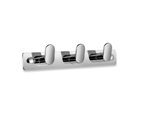 Lijst - 3 handdoekhaken (bonenvormig) / chroom