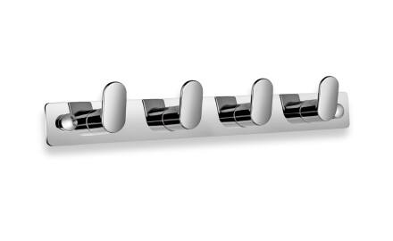 Lijst - 4 handdoekhaken (bonenvormig) / chroom