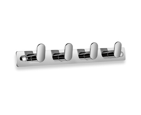 Lijst - 4 handdoekhaken (bonenvormig) / chroom