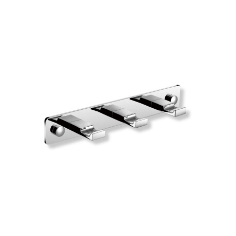 Lijst - 3 platte handdoekhaken / chroom #1
