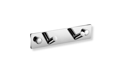 Lijst - 2 schuine handdoekhaken / chroom