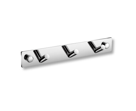Lijst - 3 schuine handdoekhaken / chroom
