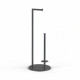 Toiletpapierhouder + reserverollen / rond profiel en ronde voet / matzwart #1