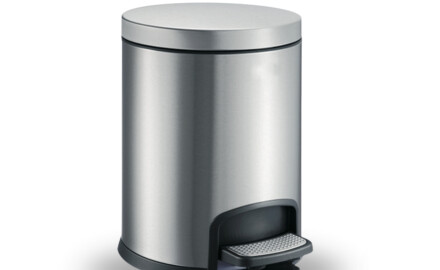 PREMIUM ronde pedaalbak 5 L, soft close / roestvrij staal satijn