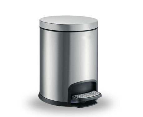 PREMIUM ronde pedaalbak 5 L, soft close / roestvrij staal satijn