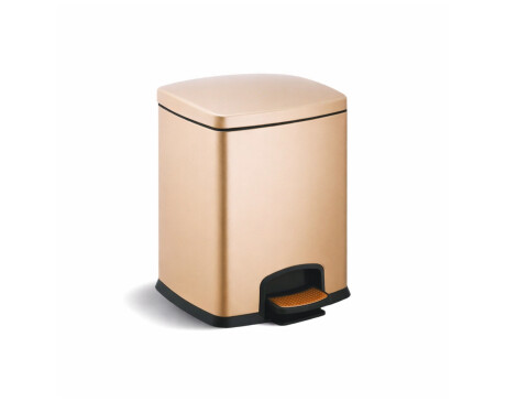 PREMIUM rechthoekige pedaalemmer 5 L, soft close / champagne