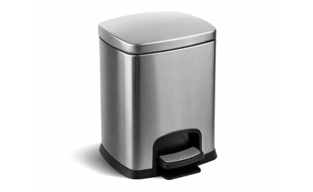 PREMIUM rechthoekige pedaalemmer 5 L, soft close / roestvrij staal satijn