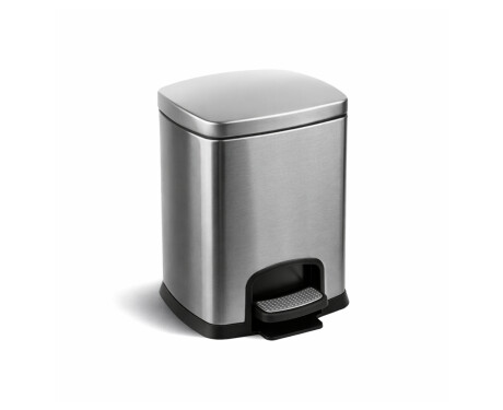 PREMIUM rechthoekige pedaalemmer 5 L, soft close / roestvrij staal satijn