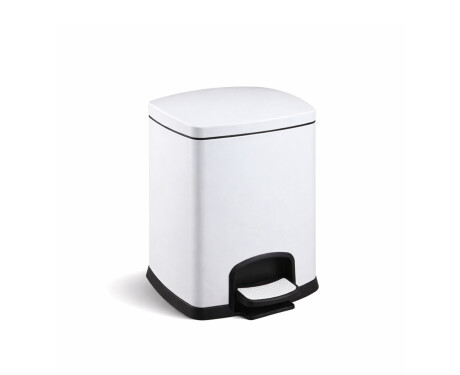 PREMIUM rechthoekige pedaalemmer 5 L, soft close / wit