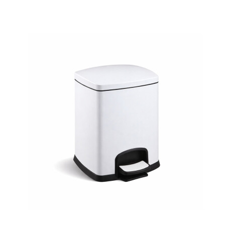 PREMIUM rechthoekige pedaalemmer 5 L, soft close / wit #1