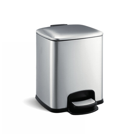 PREMIUM rechthoekige pedaalemmer 8 L, soft close / roestvrij staal satijn #1