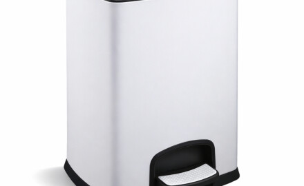 PREMIUM rechthoekige pedaalemmer 20 L, soft close / wit