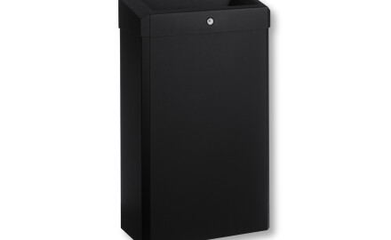 Afvalbak 30 L met open deksel, serie R1 / roestvrij staal, matzwart
