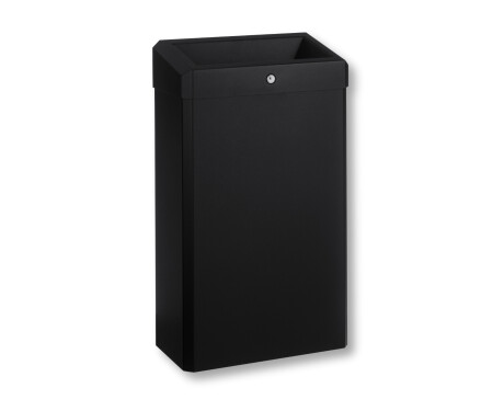 Afvalbak 30 L met open deksel, serie R1 / roestvrij staal, matzwart