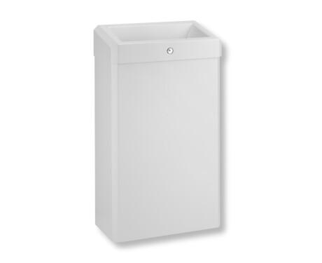 Afvalbak 30 L met open deksel, serie R1 / roestvrij staal, matwit