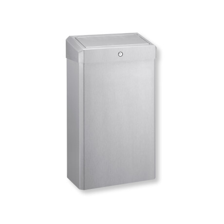 Afvalbak 30 L met kantelbaar deksel, serie R1 / geborsteld roestvrij staal #1