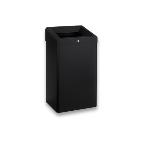 Afvalbak 49 L met open deksel, serie R1 / roestvrij staal, matzwart #1