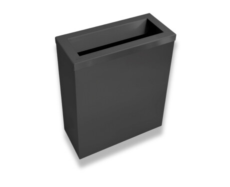 Afvalbak 25 l, deksel met inworpopening / roestvrij staal, matzwart
