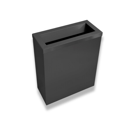 Afvalbak 25 l, deksel met inworpopening / roestvrij staal, matzwart #1