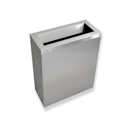 Afvalbak 25 l, deksel met inworpopening / geborsteld roestvrij staal #1