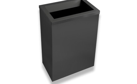 Afvalbak 50 l, deksel met inworpopening / roestvrij staal, matzwart
