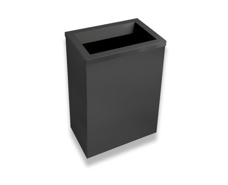 Afvalbak 50 l, deksel met inworpopening / roestvrij staal, matzwart