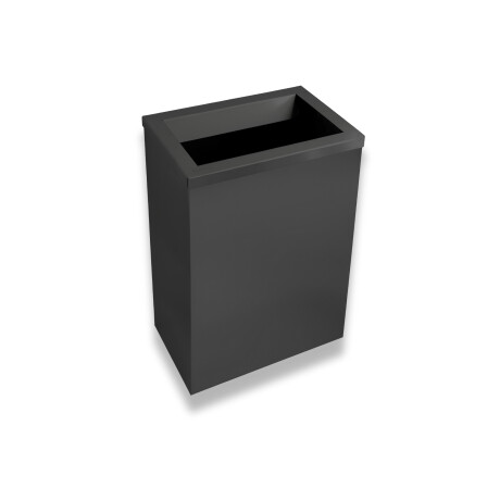 Afvalbak 50 l, deksel met inworpopening / roestvrij staal, matzwart #1