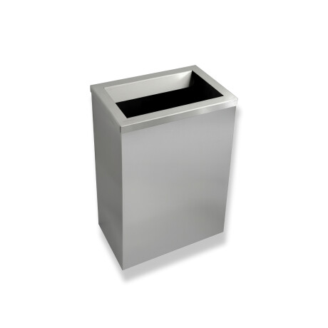 Afvalbak 50 l, deksel met inworpopening / geborsteld roestvrij staal #1