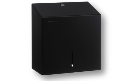 Vierkante toiletrolhouder voor rollen met een maximale diameter van 19 cm, serie R1 / roestvrij staal, matzwart