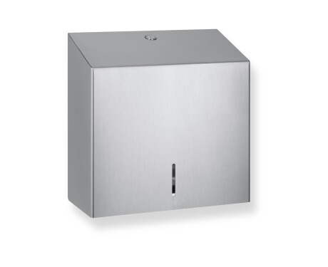 Vierkante houder voor toiletpapier op rol, max. Ø 19 cm, serie R1 / geborsteld staal