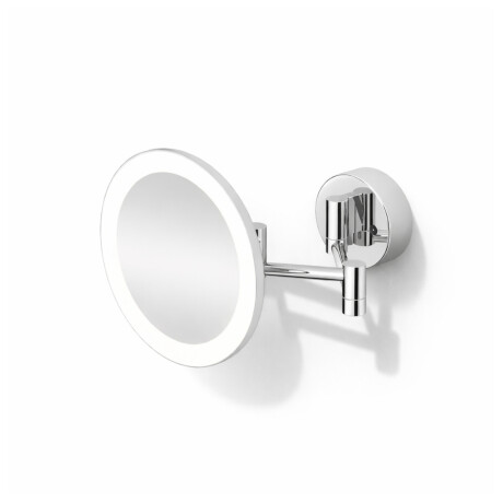 Make-upspiegel met 3x vergroting, rond, met LED-verlichting, traploze kleurregeling, kantelbaar, dubbele beweegbare arm / chroom #1