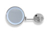 Cosmeticaspiegel met 3x vergroting, rond, LED-verlichting met neutrale kleur, kantelbaar, dubbele beweegbare arm / chroom